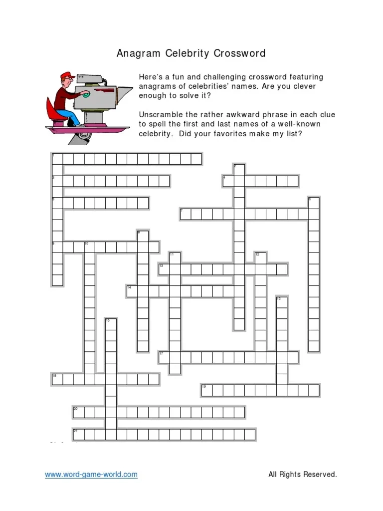 Printable Celebrity Crossword Puzzles