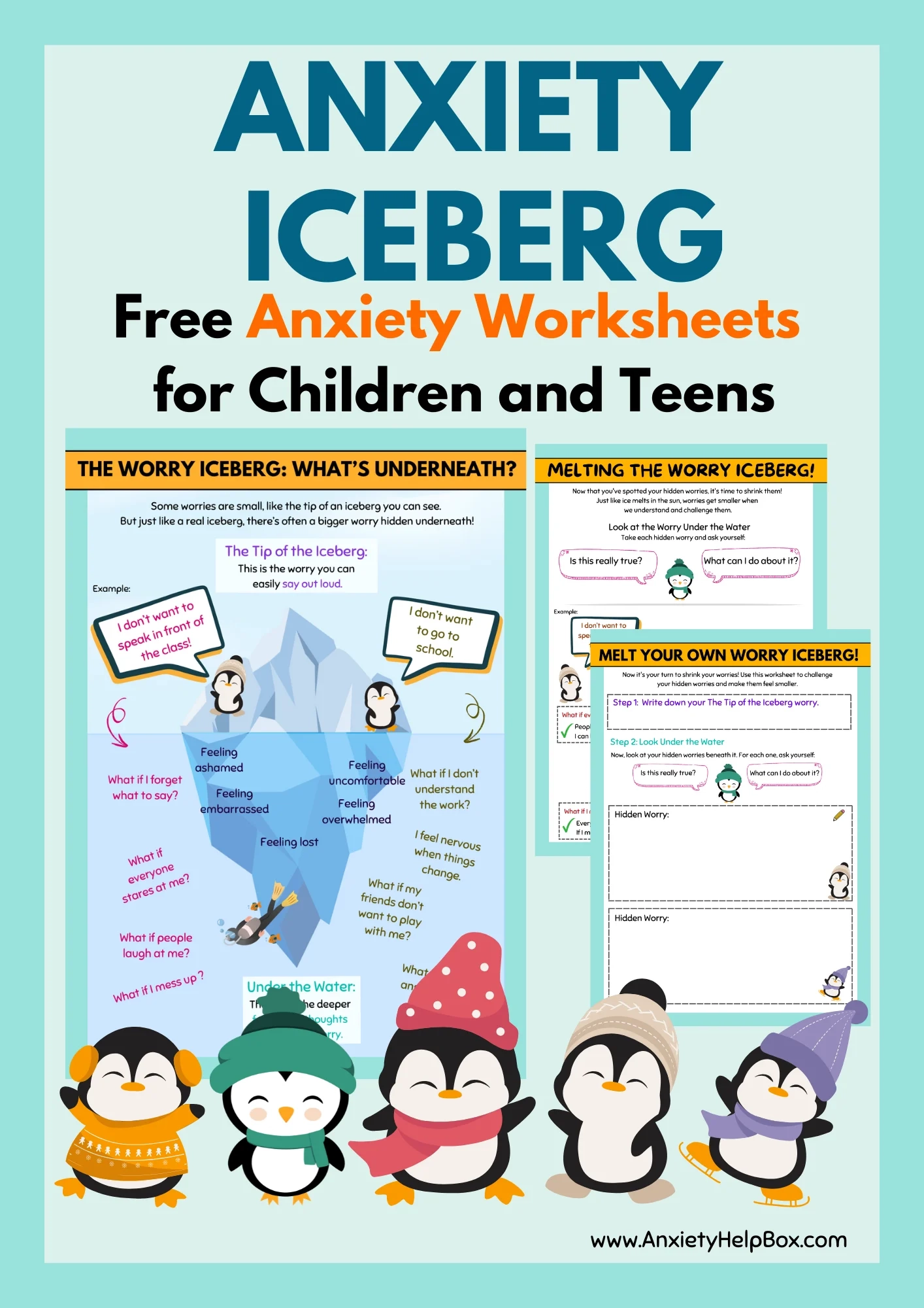 Anxiety Iceberg Free Worry Worksheets For Children And Teens 
