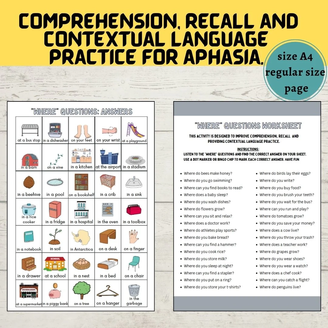 Free Printable Aphasia Worksheets