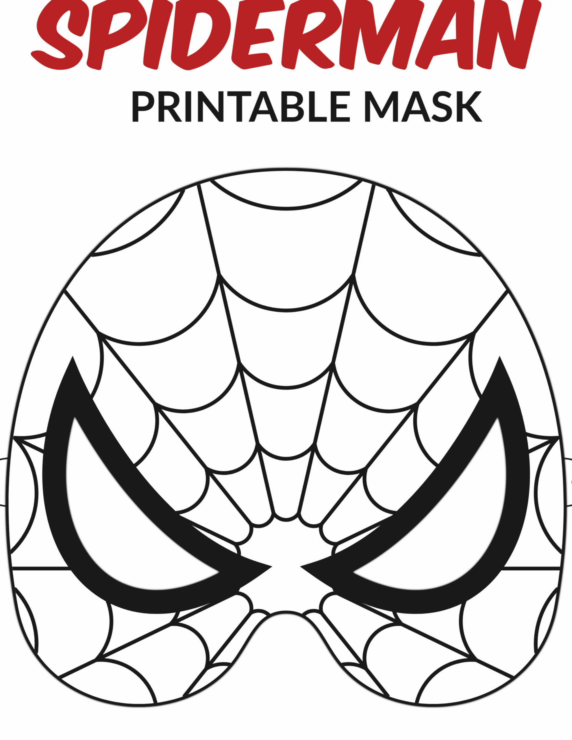 Spiderman Mask Printable Template