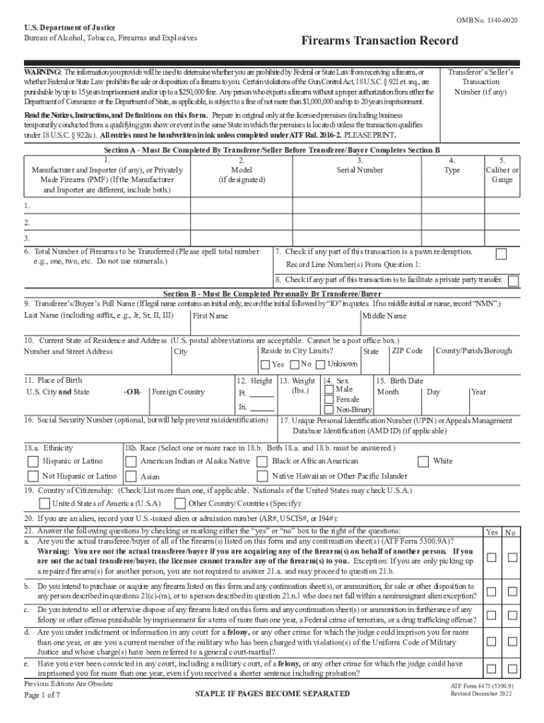 Atf Form 4473 Fill Out amp Sign Online DocHub