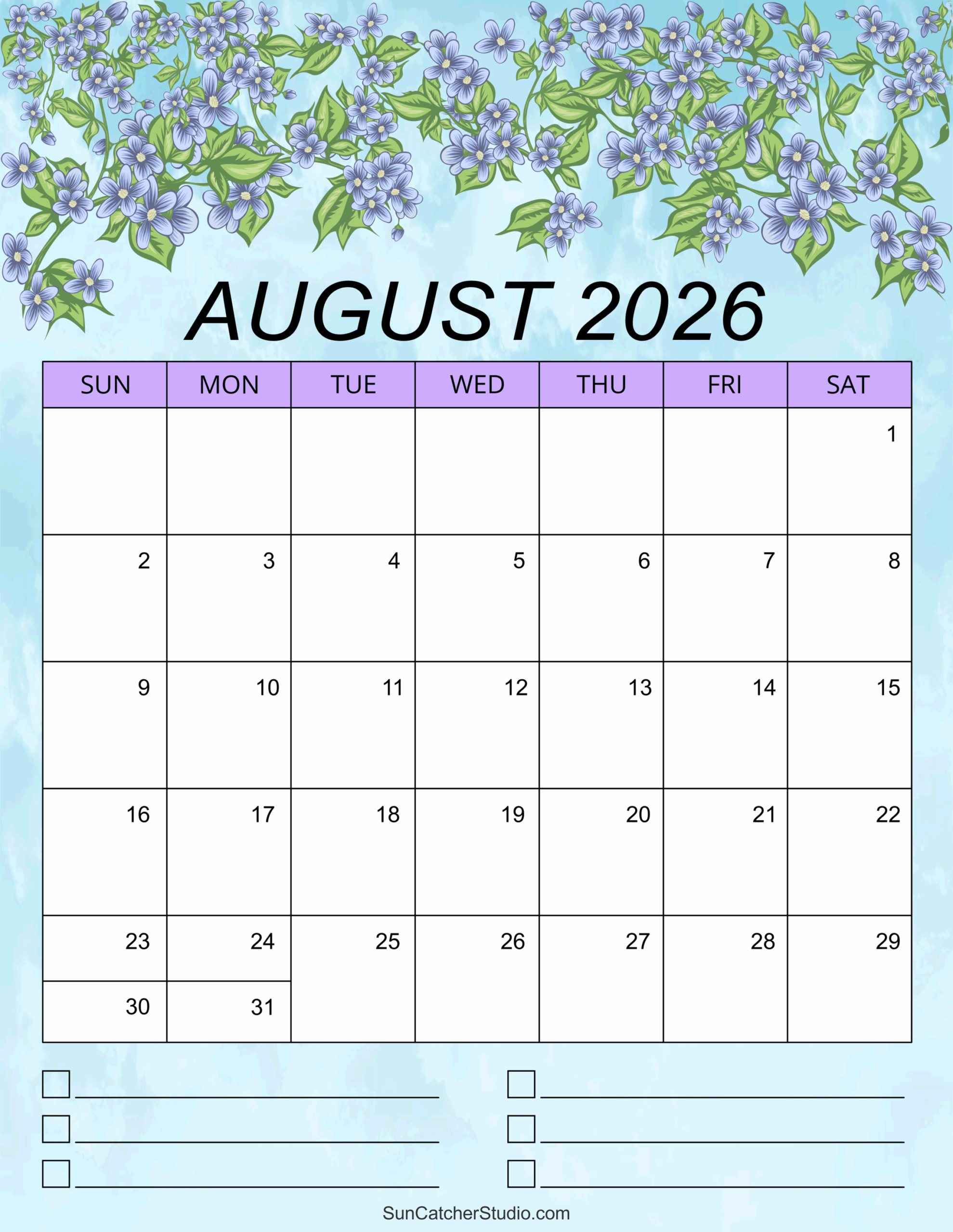 August 2026 Calendar Free Printable Free Printables Monograms 