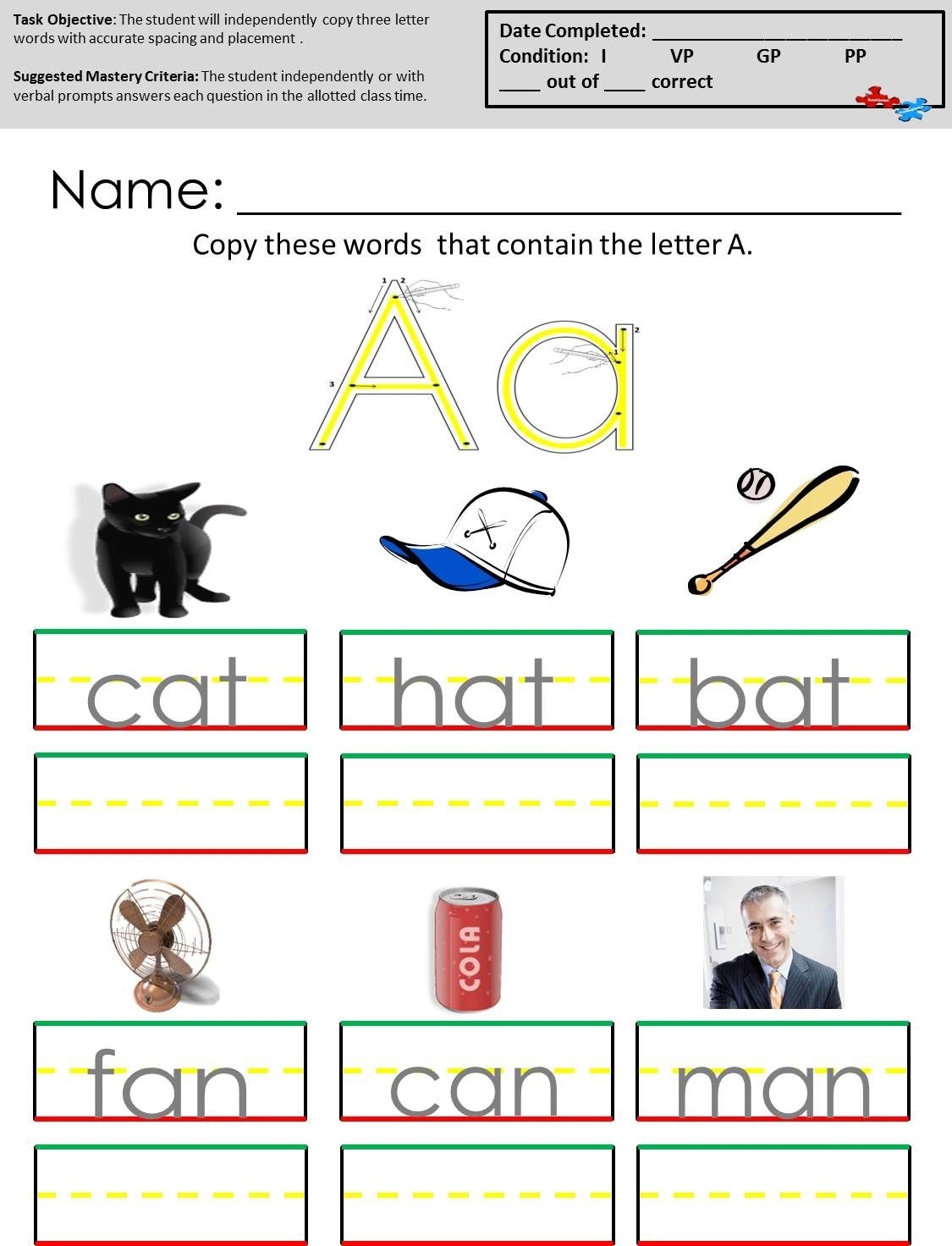 Free Printable Worksheets For Autistic Kids