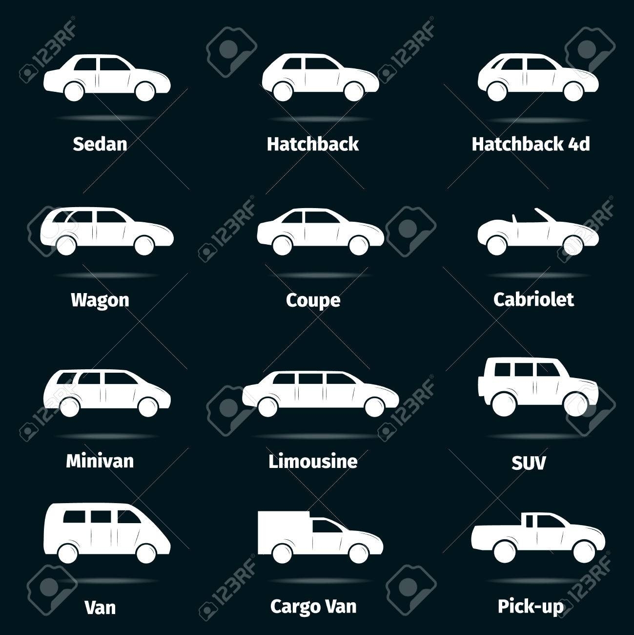 Auto Icons Set Zw lf Verschiedene Autos Formen Lizenzfreie Fotos 