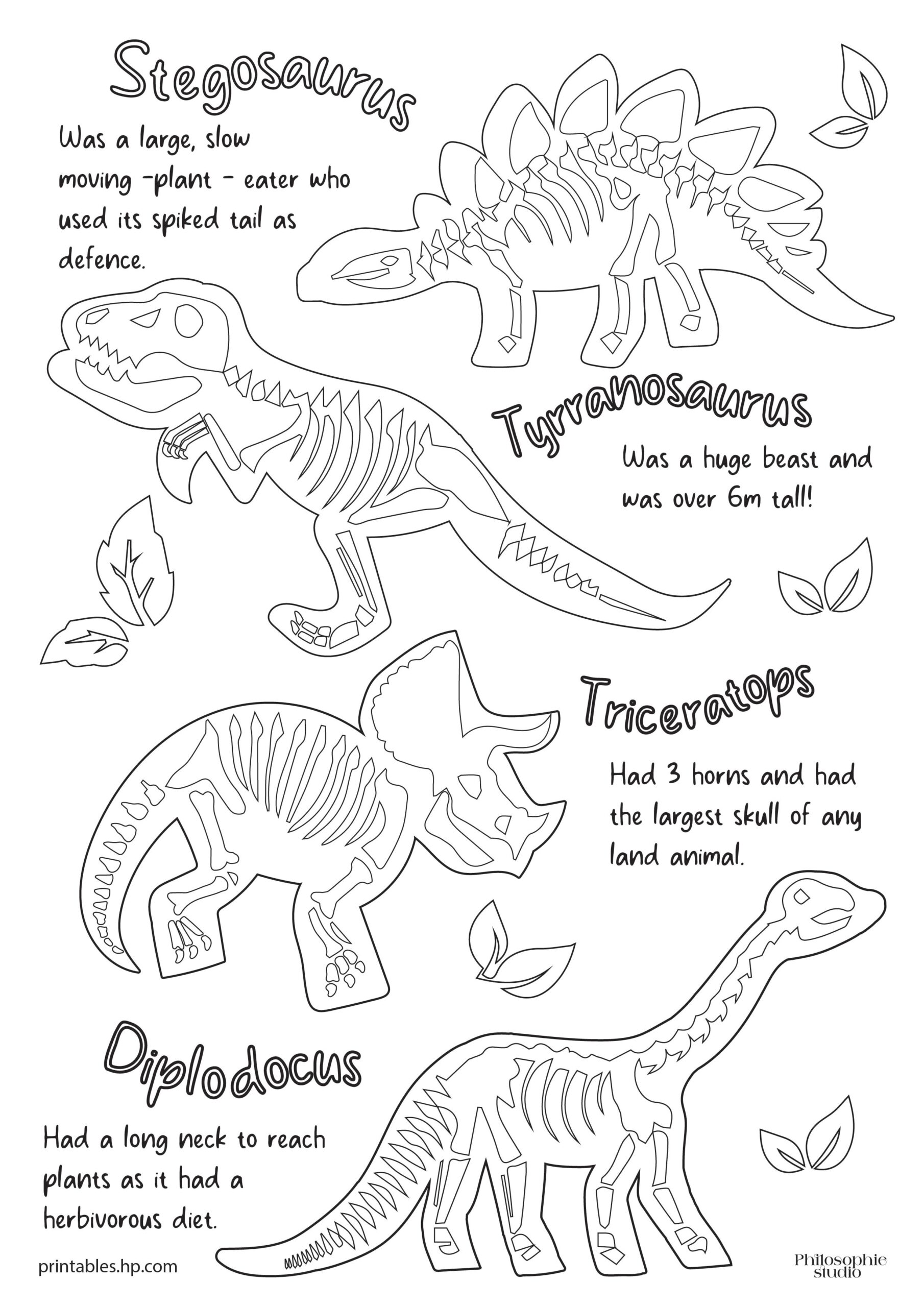 Back To School Dino Bones Printables Free Coloring Pages 