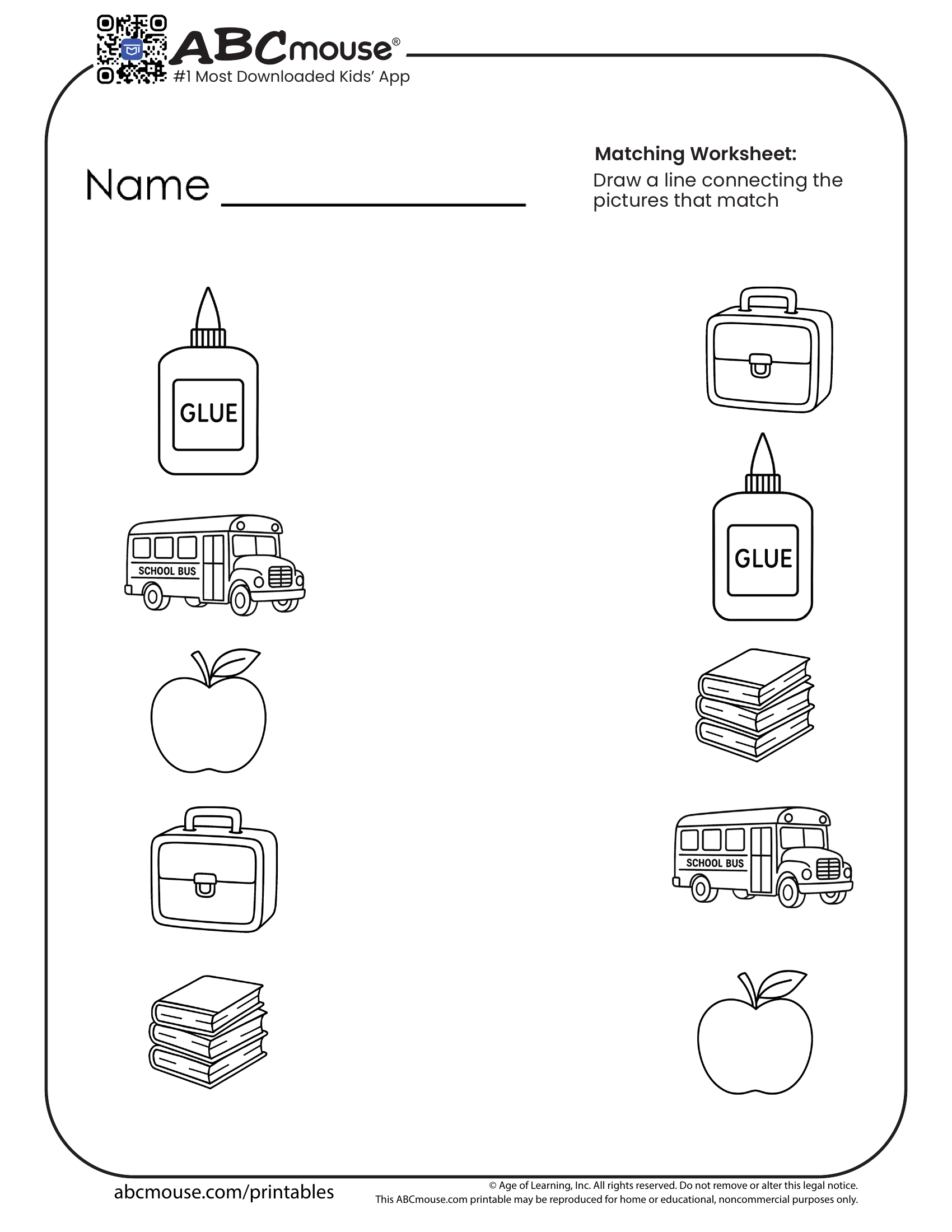 Printable Back To School Activities