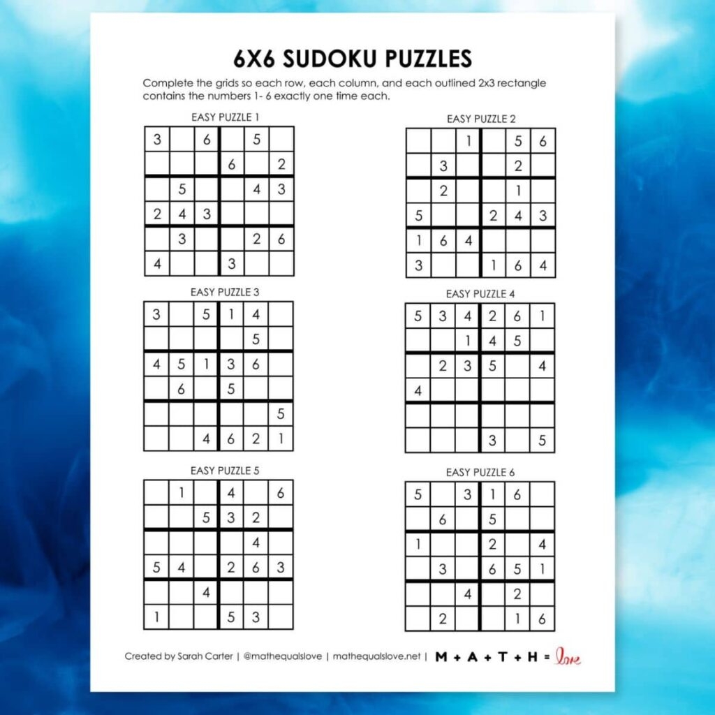 Sudoku Puzzles Printable Pdf Free