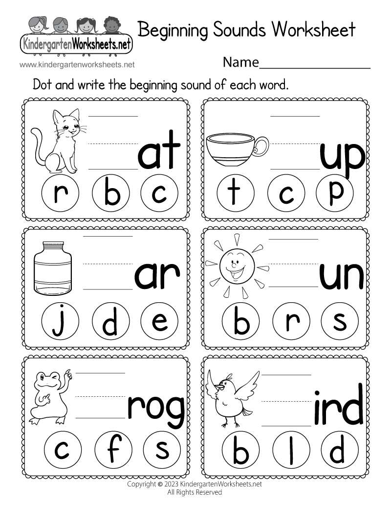 Kindergarten Learning Printable Worksheets