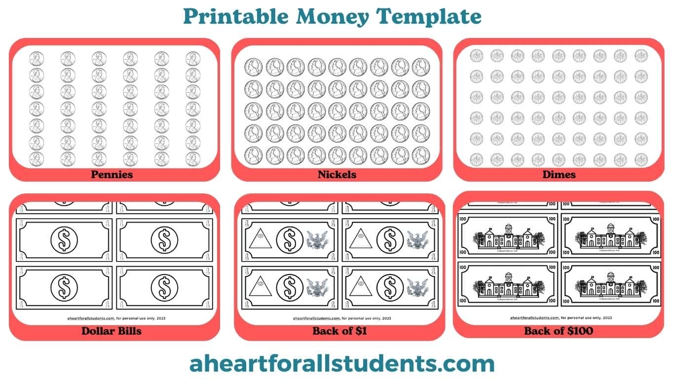 Best FREE Printable Money Template Classroom Or Homeschool A 