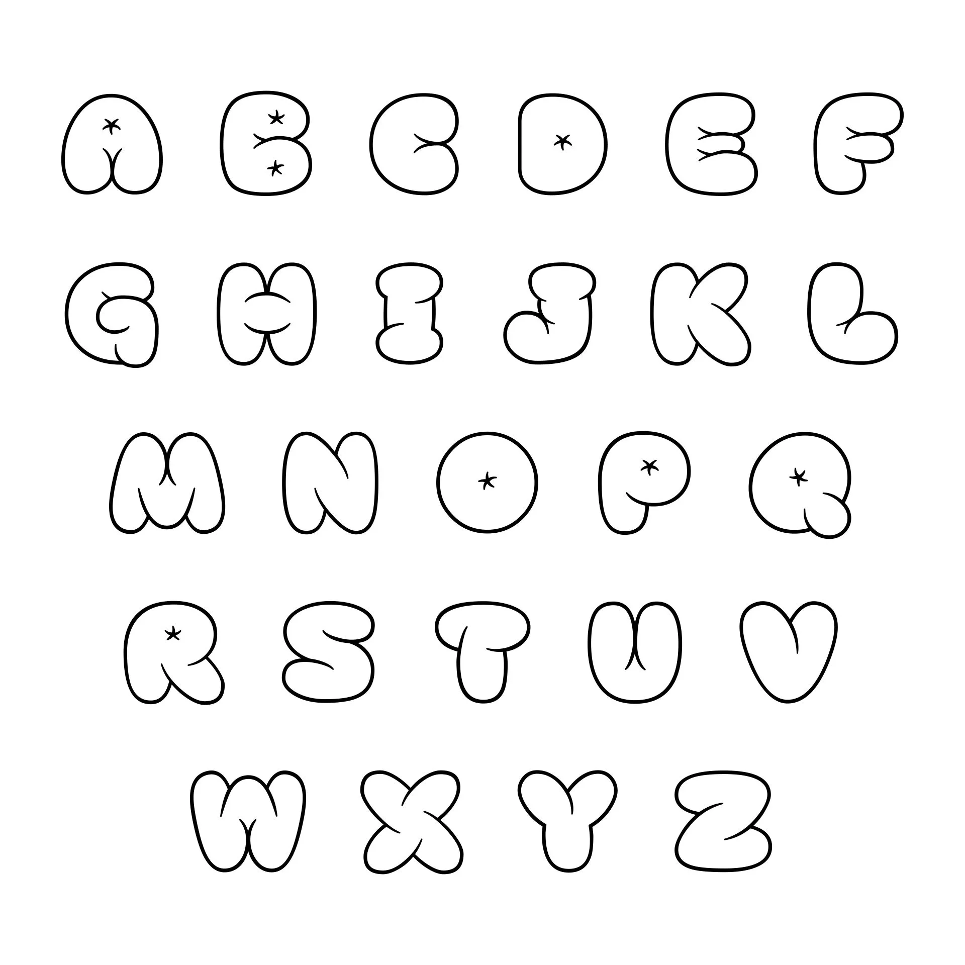 Big Bubble Letters Printable Printable Party Favors