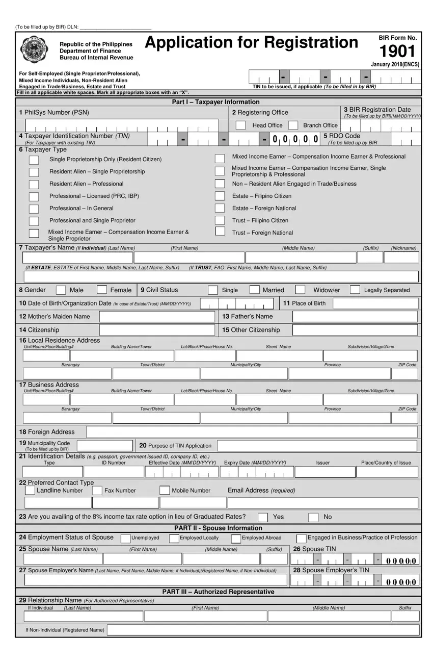 Bir Form 1901 Fill Out Printable PDF Forms Online