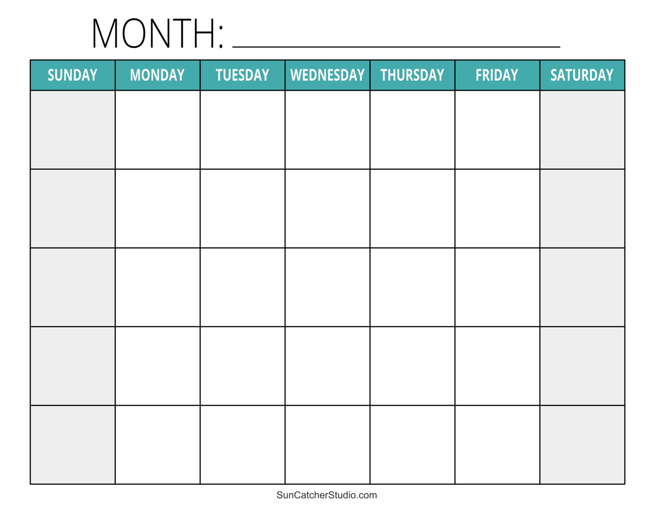 Free Blank Calendar Grid Printable