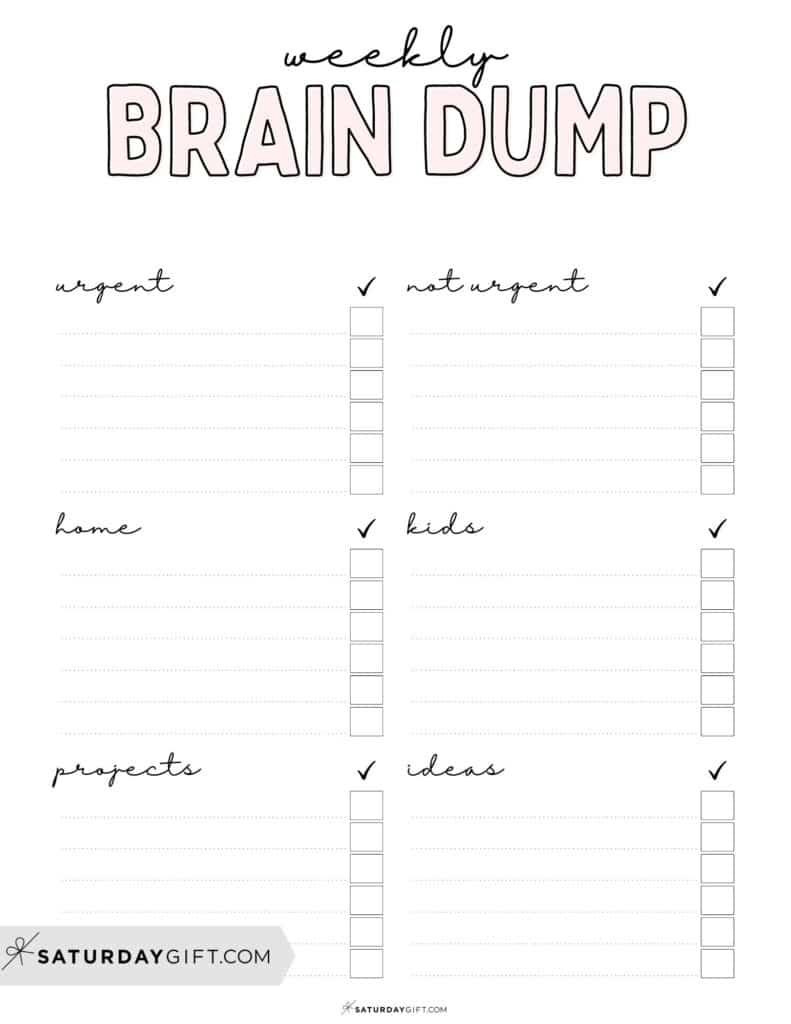 Brain Dump Worksheet 23 Cute amp Free Printables