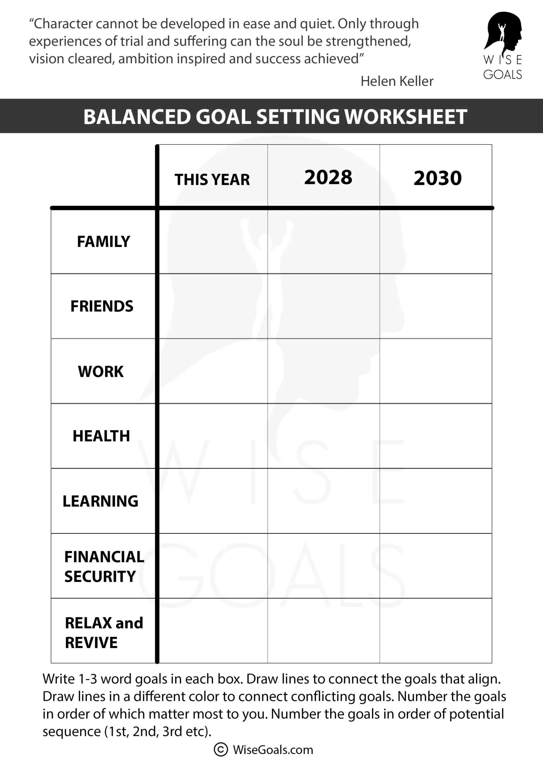 Break Through With 11 Stylish Goal Setting Worksheets PDF FREE 