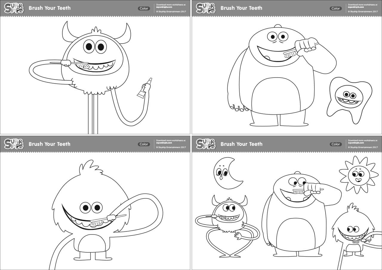 Brush Your Teeth Coloring Pages Super Simple