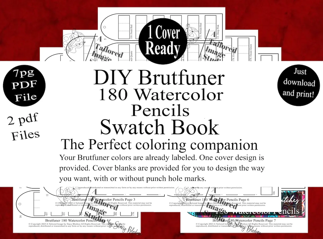 Brutfuner 180 Aquarellstifte DIY Color Swatch Book Style 1 Etsy de