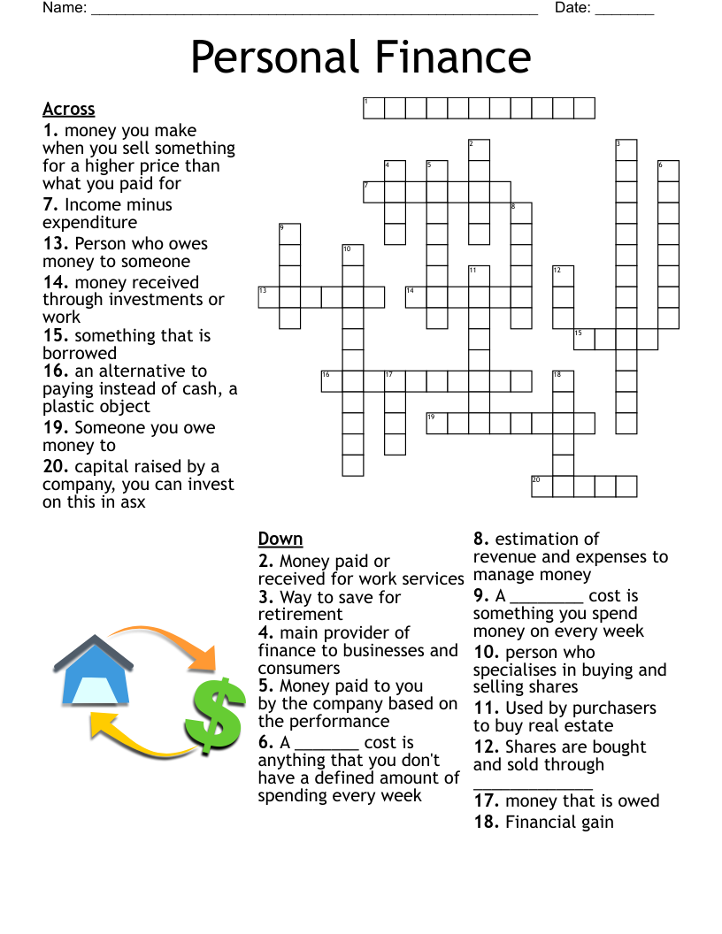 Free Printable Banking Crossword Puzzles