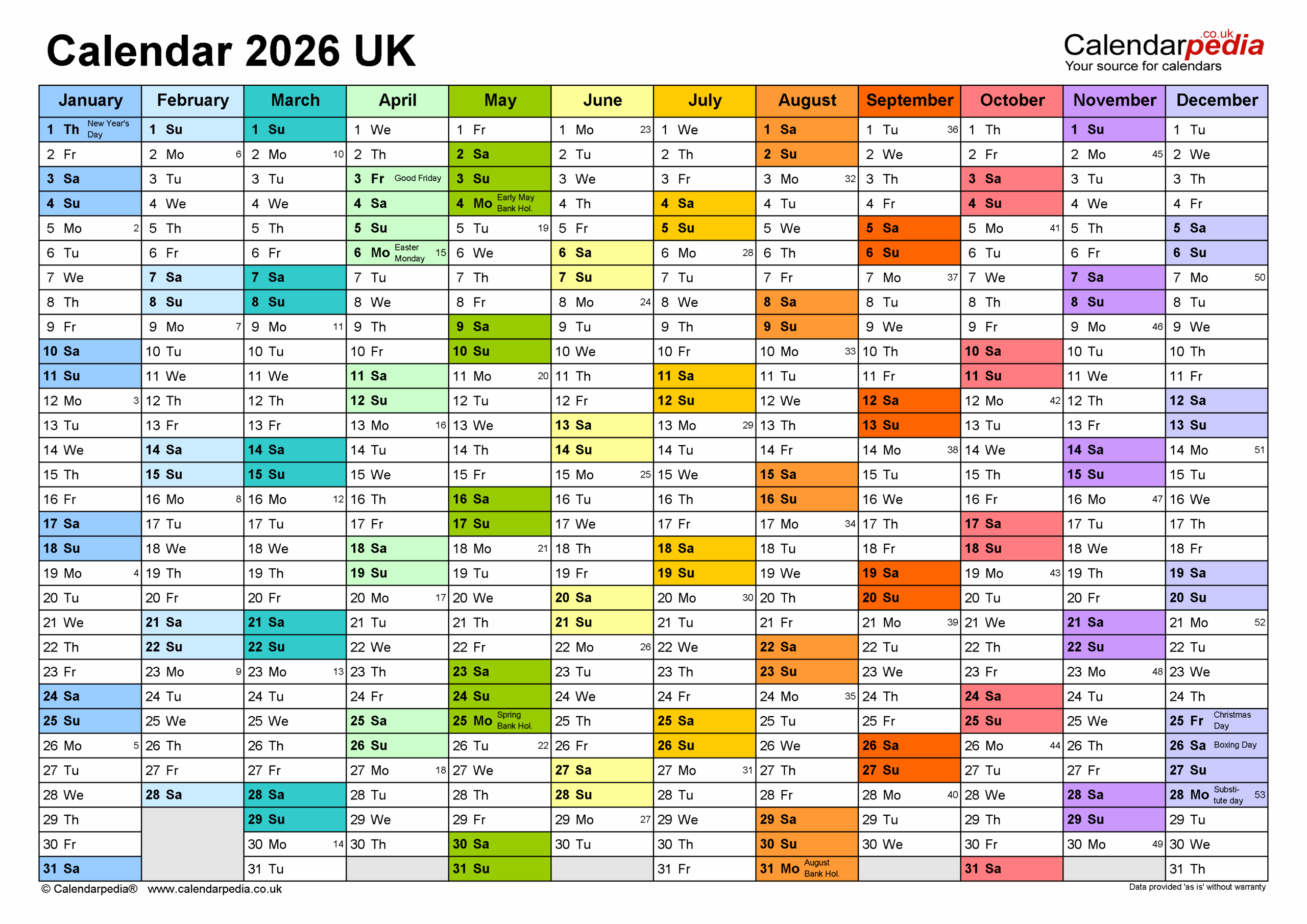 Printable Fillable Calendar 2026