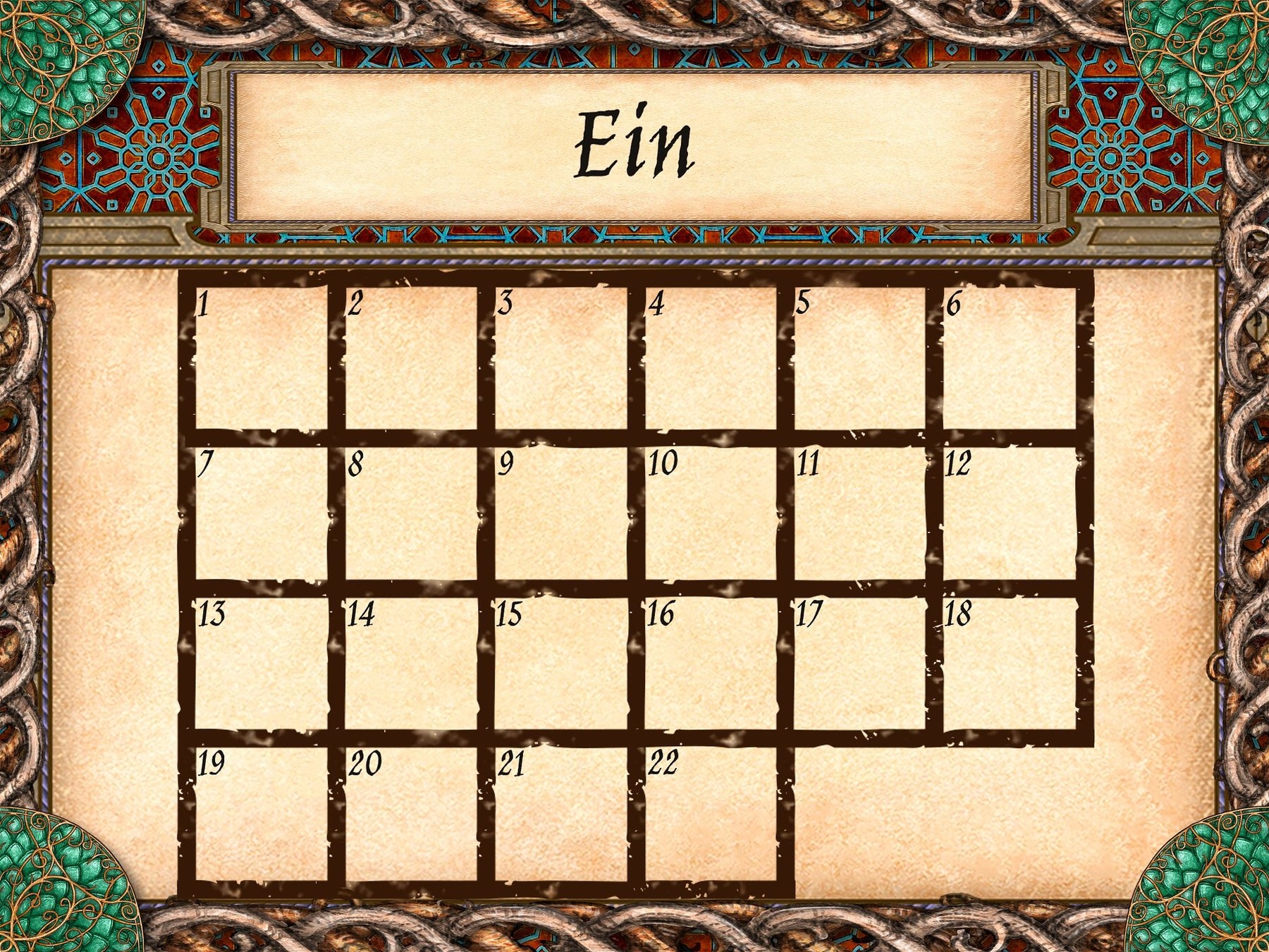 Calendar Template Inkarnate Create Fantasy Maps Online