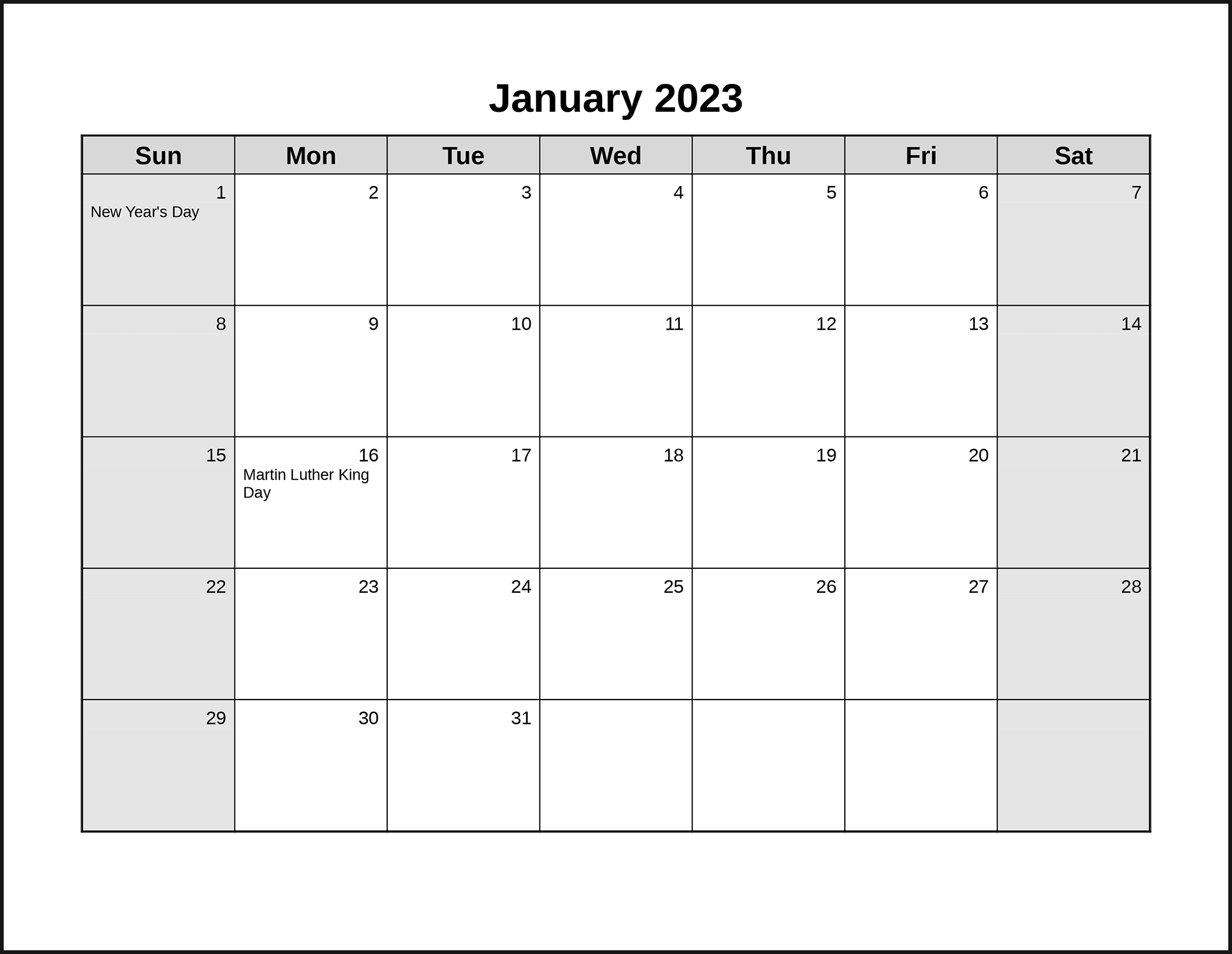 Legal Sized Printable Calendar Blank