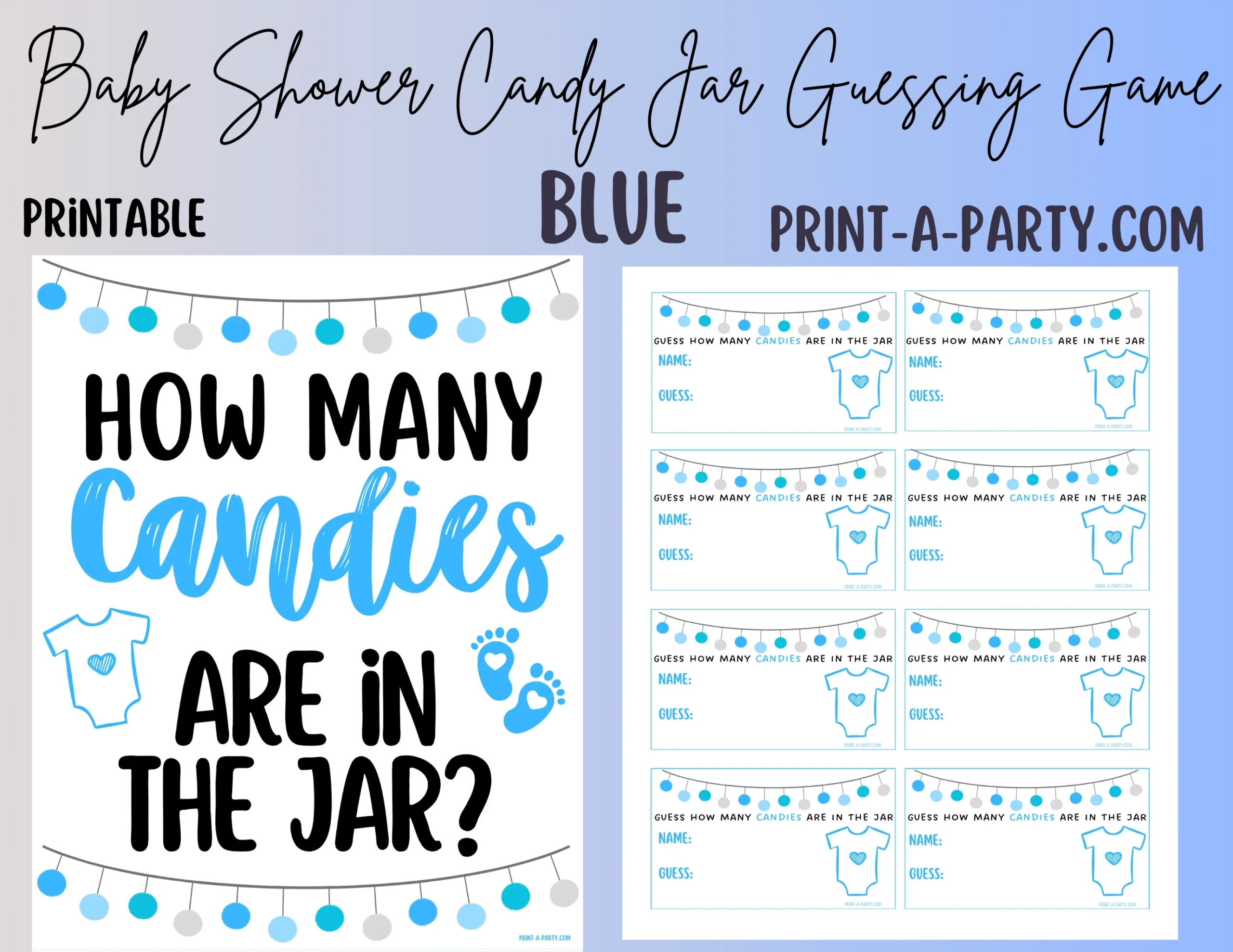 Candy Jar Guessing Game For Baby Showers Printable Sign 