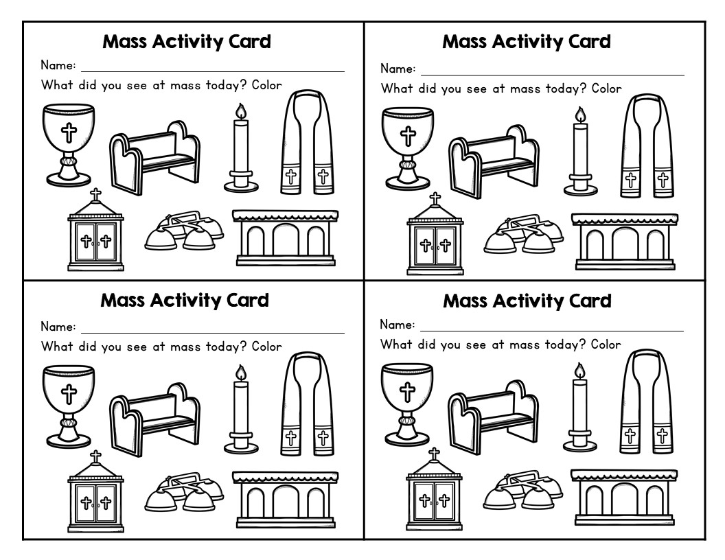 Catholic Activities For Kids Printables