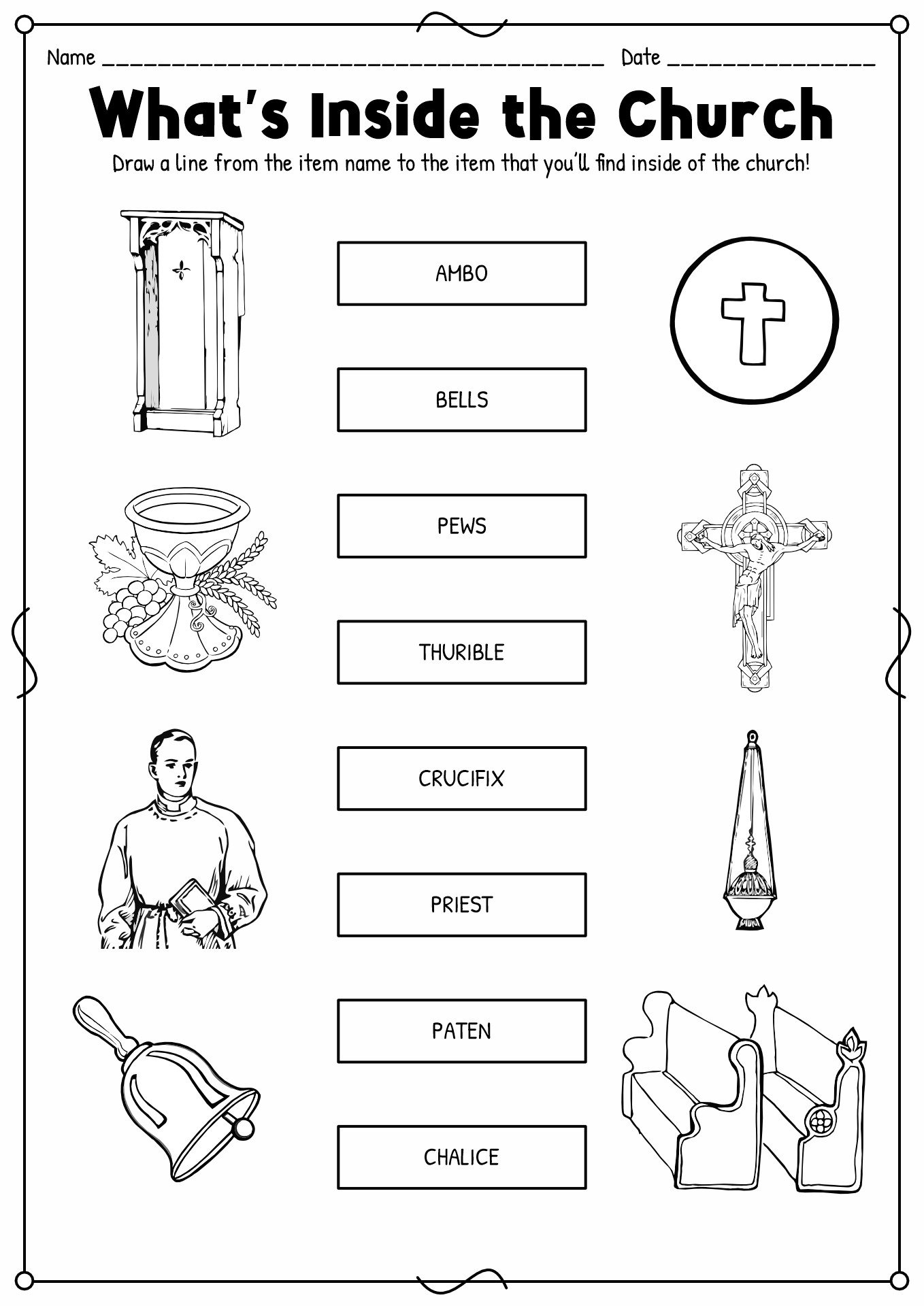 Catholic Worksheet For Kids Printables