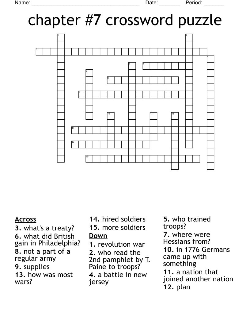 Chapter 7 Crossword Puzzle WordMint