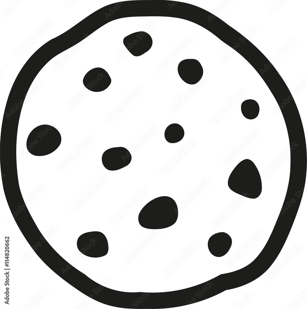 Chocolate Chip Cookie Outline Stock Vector Adobe Stock
