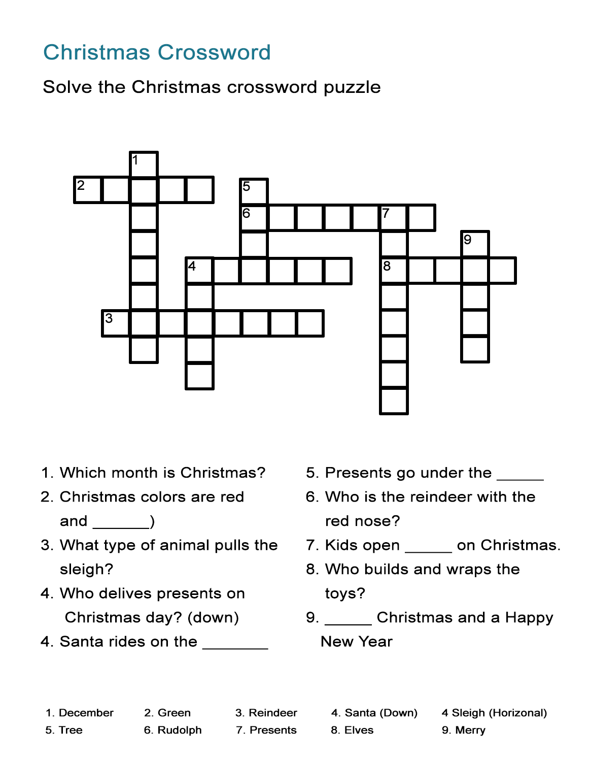 Esl Crossword Puzzles Printable