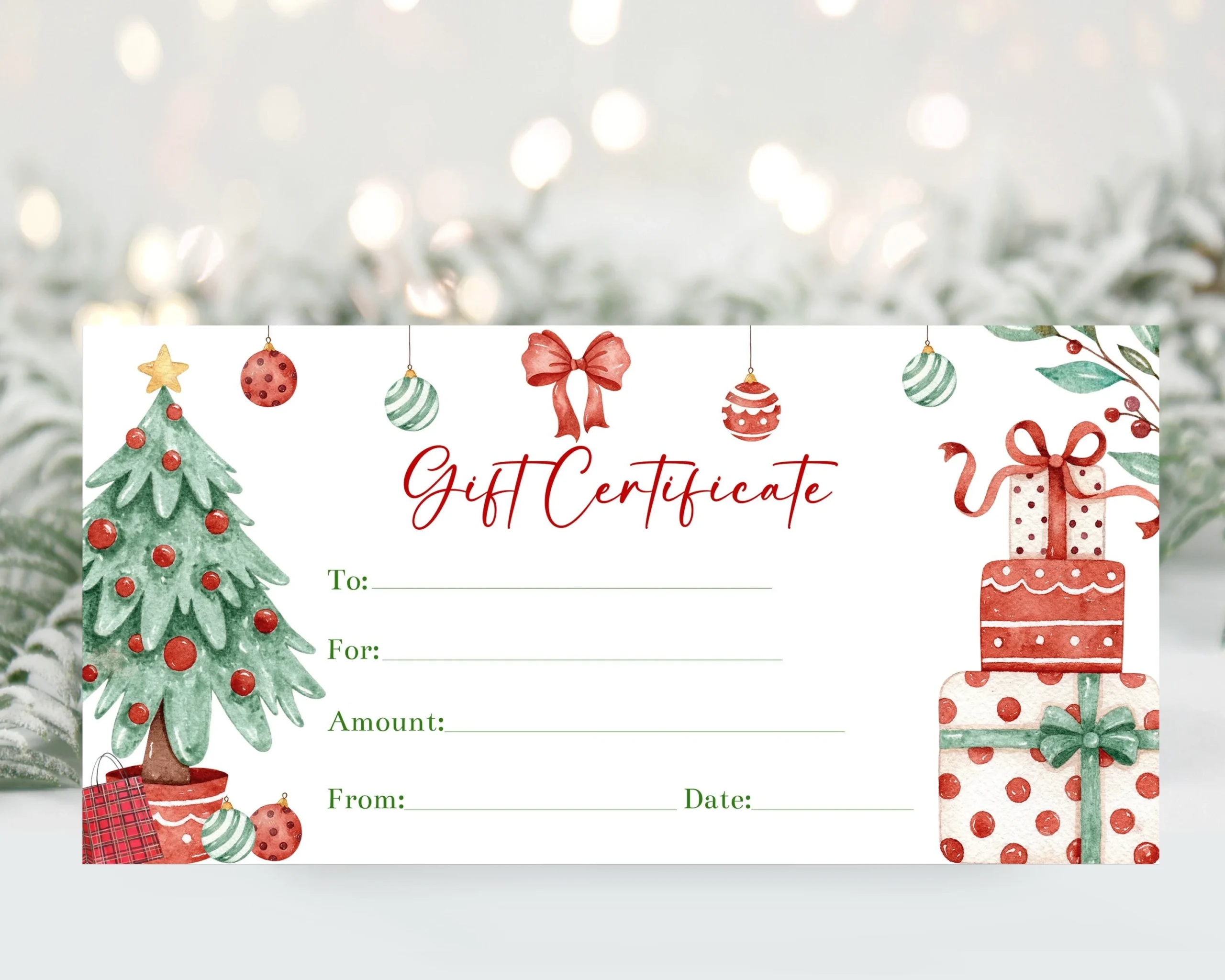 Free Printable Christmas Gift Certificate Template