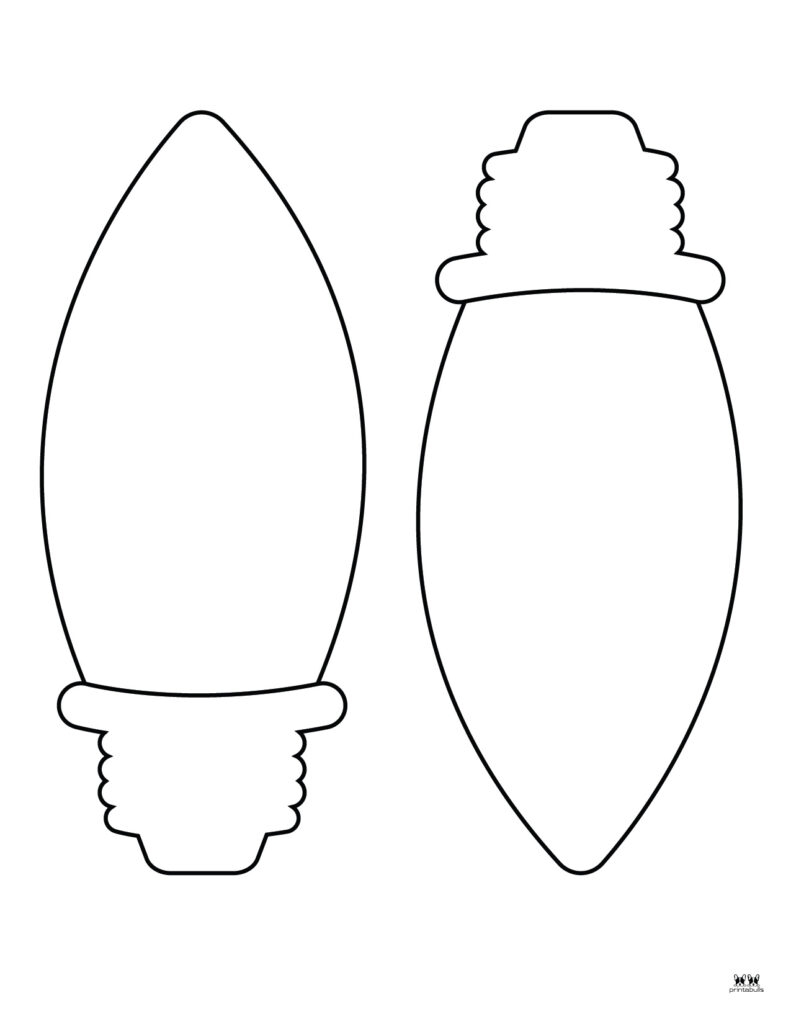 Christmas Light Bulb Template Printable