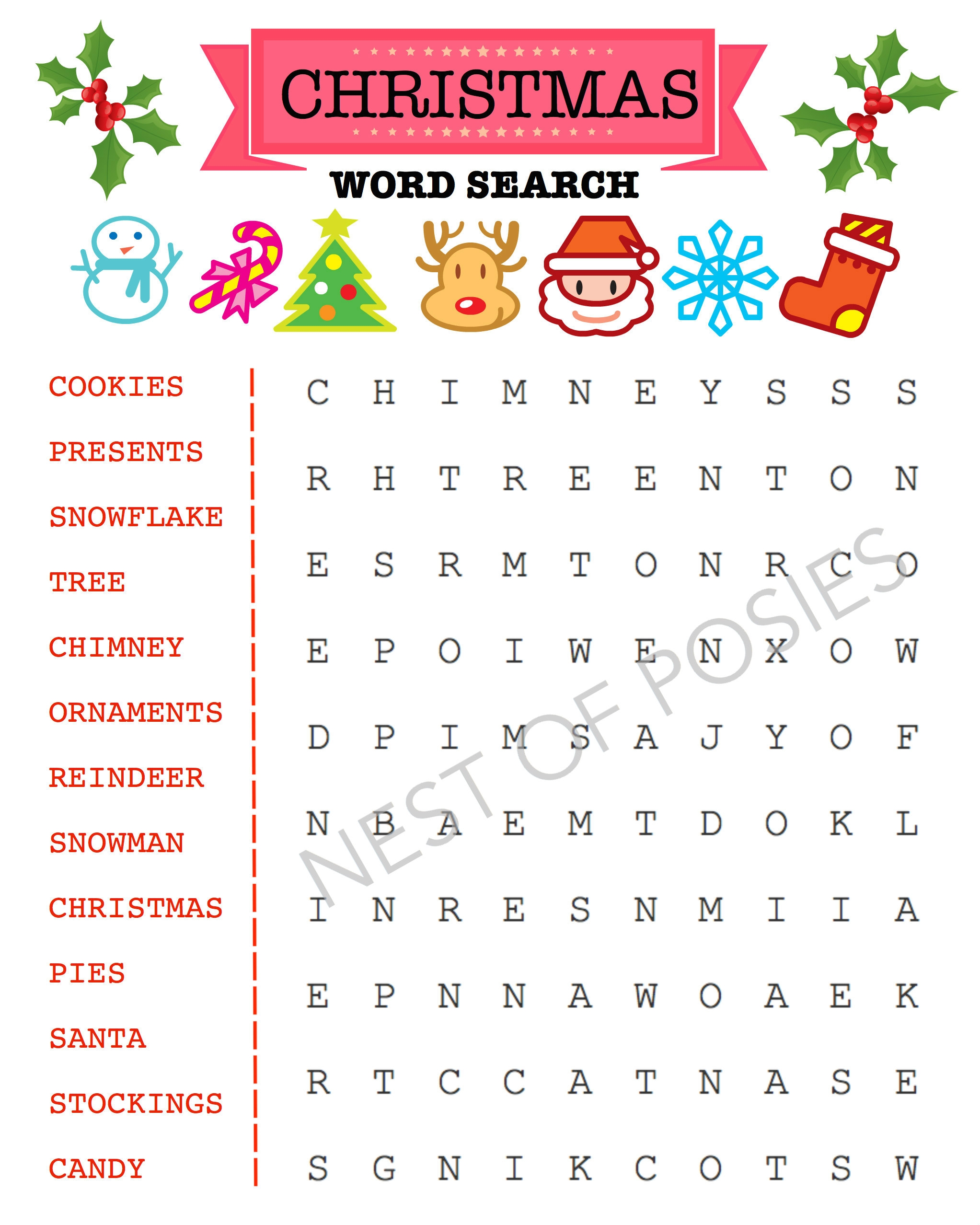 Christmas Puzzles Printable Free