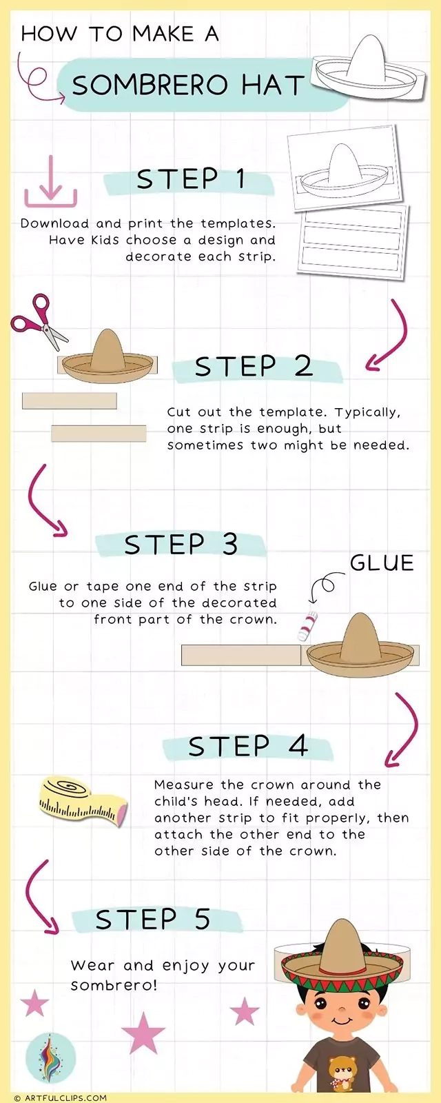Cinco De Mayo Craft Sombrero Hat Template amp Fiesta Crown