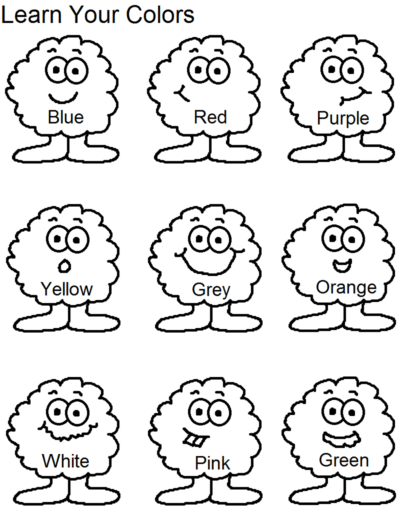 Color Template Pages To Print Preschool Colors Learning Colors 