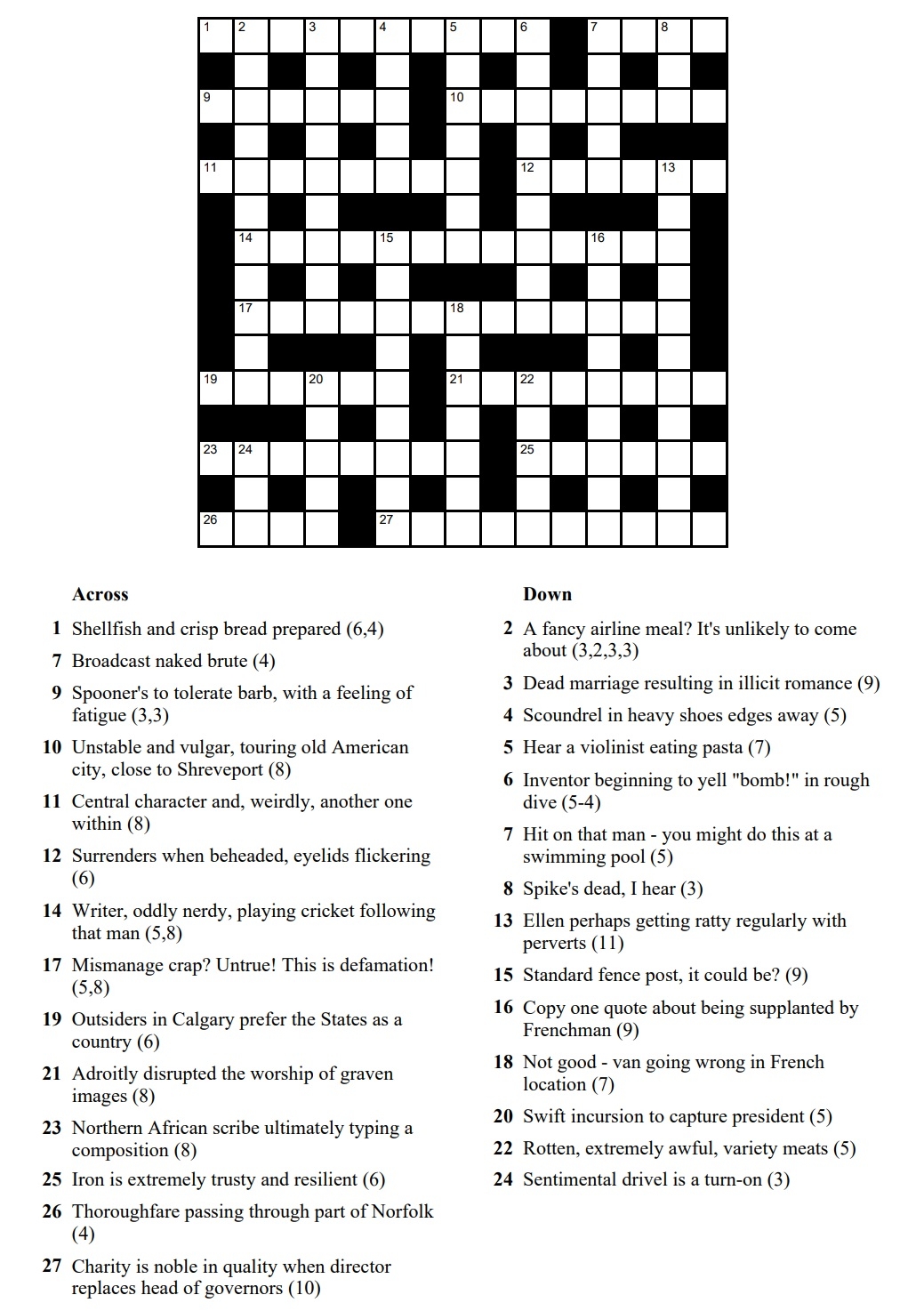 Commoner Crosswords Free Cryptic Crosswords And Cryptic Quizzes 