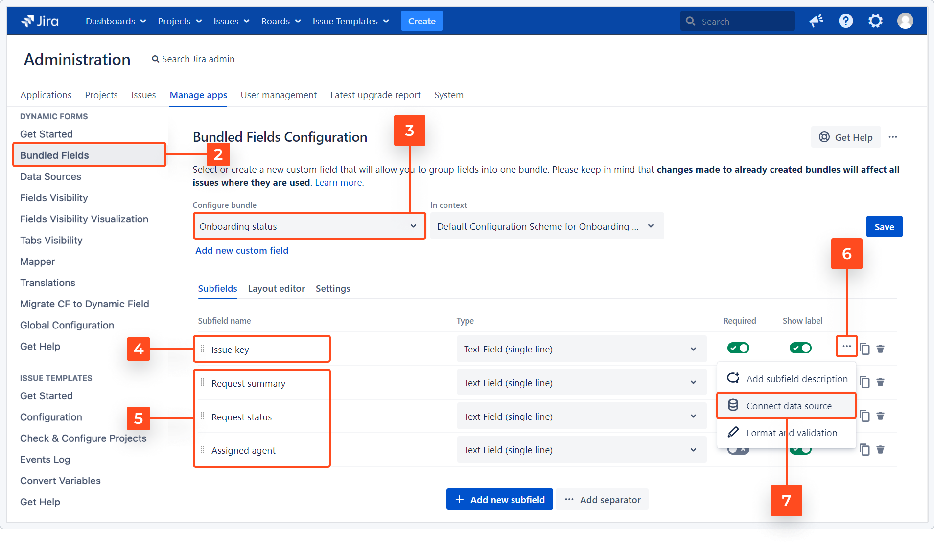 connecting a data source dynamic forms for jira