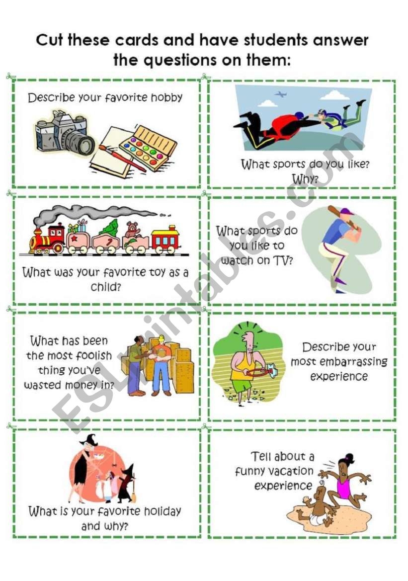 Conversation Cards 1 Of 8 ESL Worksheet By Ichacantero 