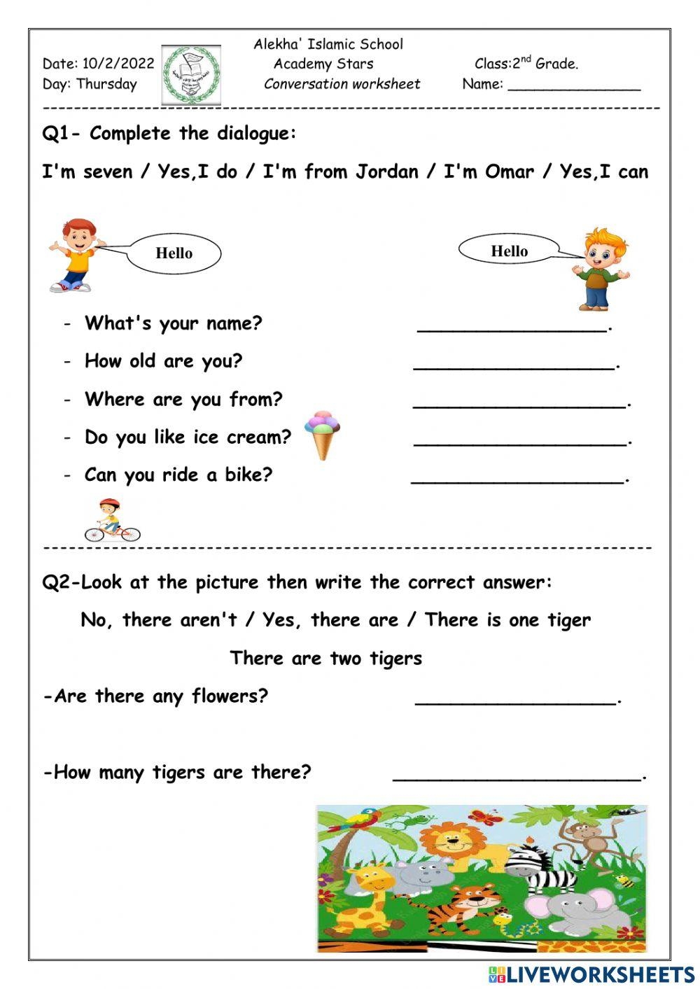 Printable Esl Worksheets Conversation