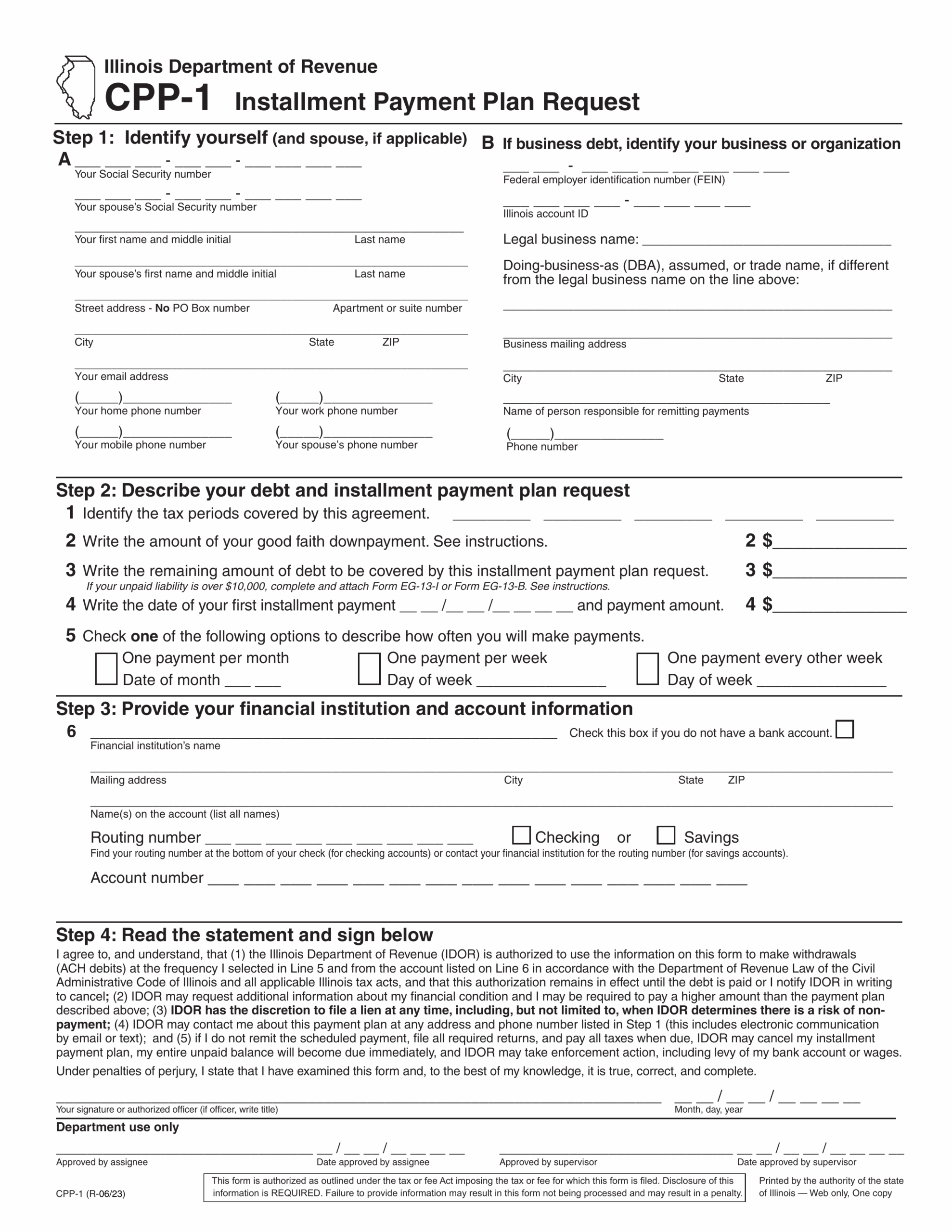 Irs Form For Payment Plan Form