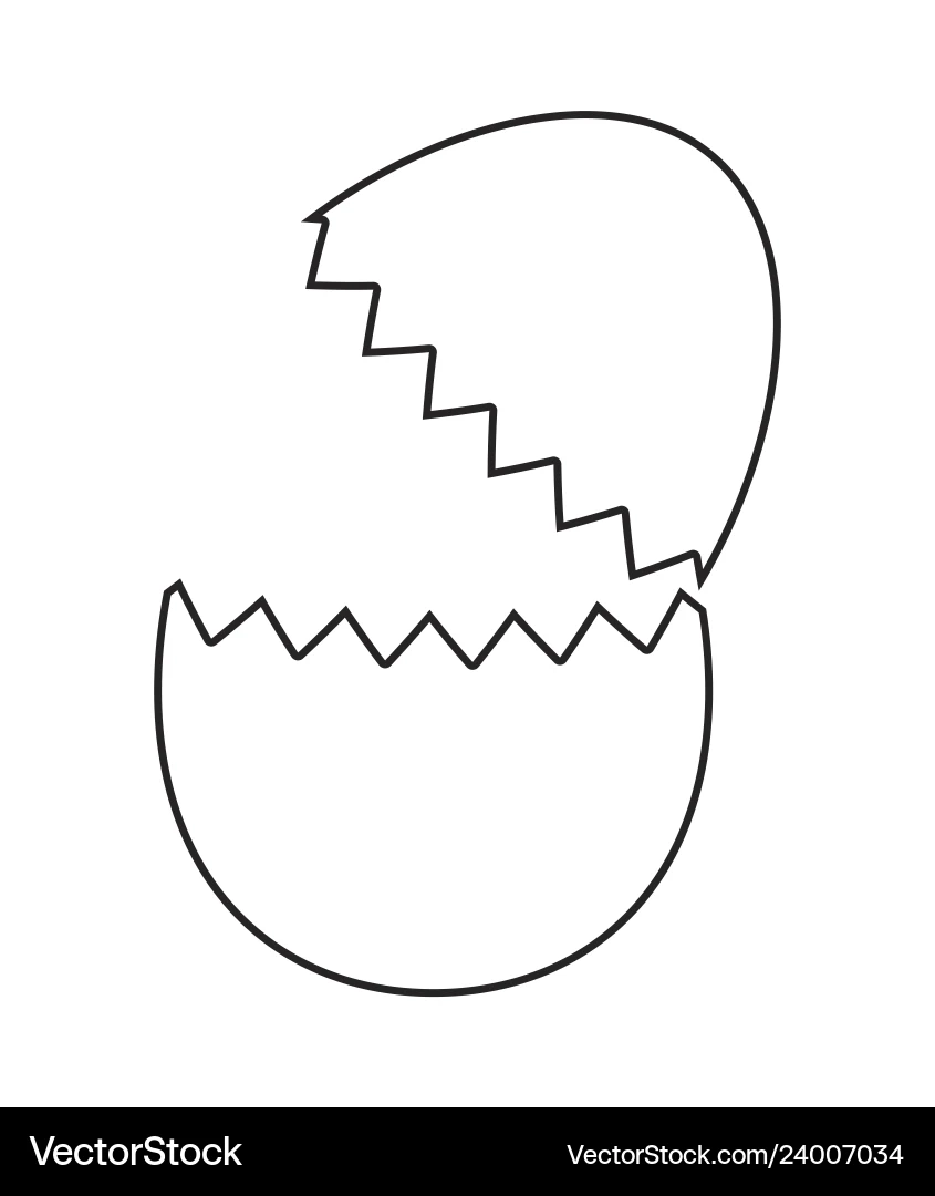 Cracked Egg Silhouette Broken Egg Icon Vector Image