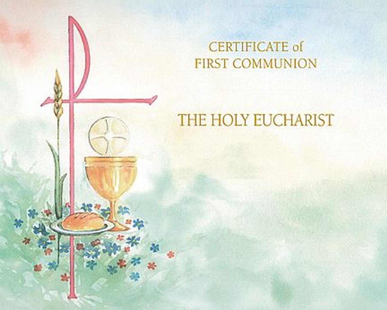 Create Your Own First Communion Certificate Watercolor Design 