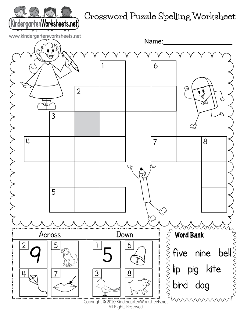 Printable Childrens Crossword Puzzles