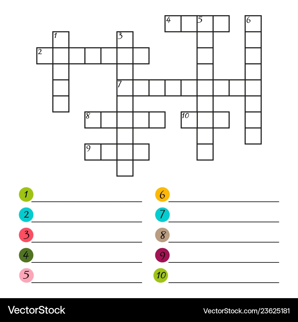 Crossword Puzzle Vorlage Lizenzfreies Vektorbild