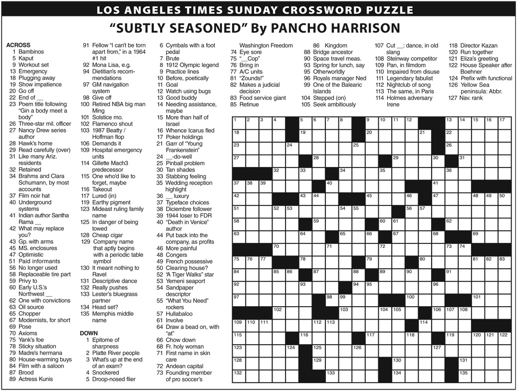 Challenging Printable Crossword Puzzles