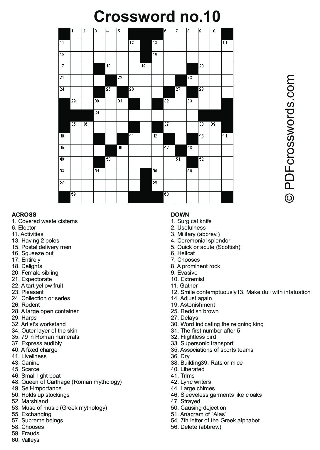 Crossword Puzzles Printable Pdf