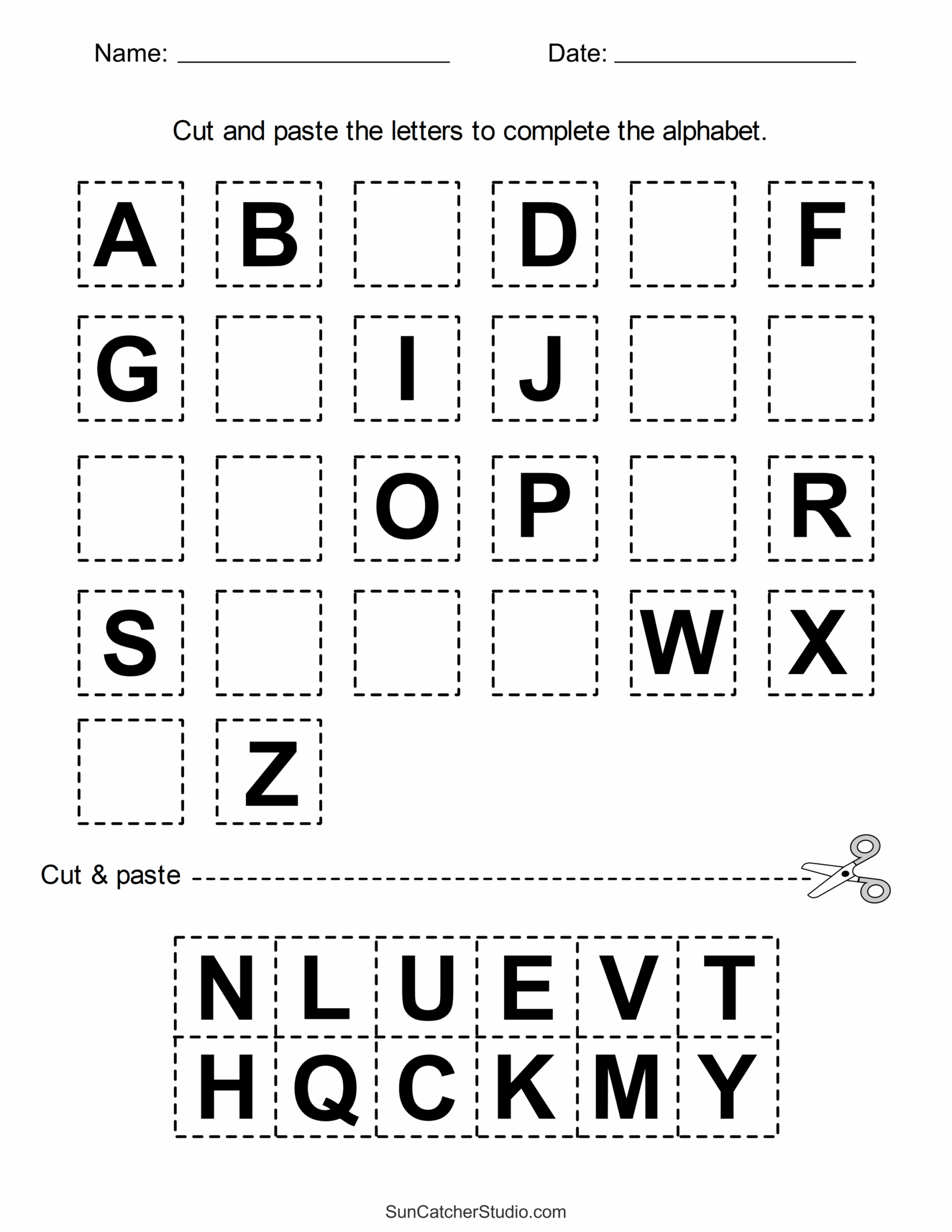 Free Kindergarten Printable Worksheets