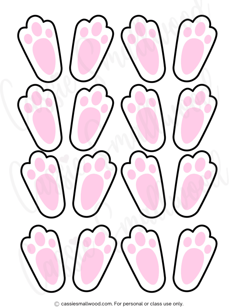 Cute Easter Bunny Feet Printable Template FREE Cassie Smallwood