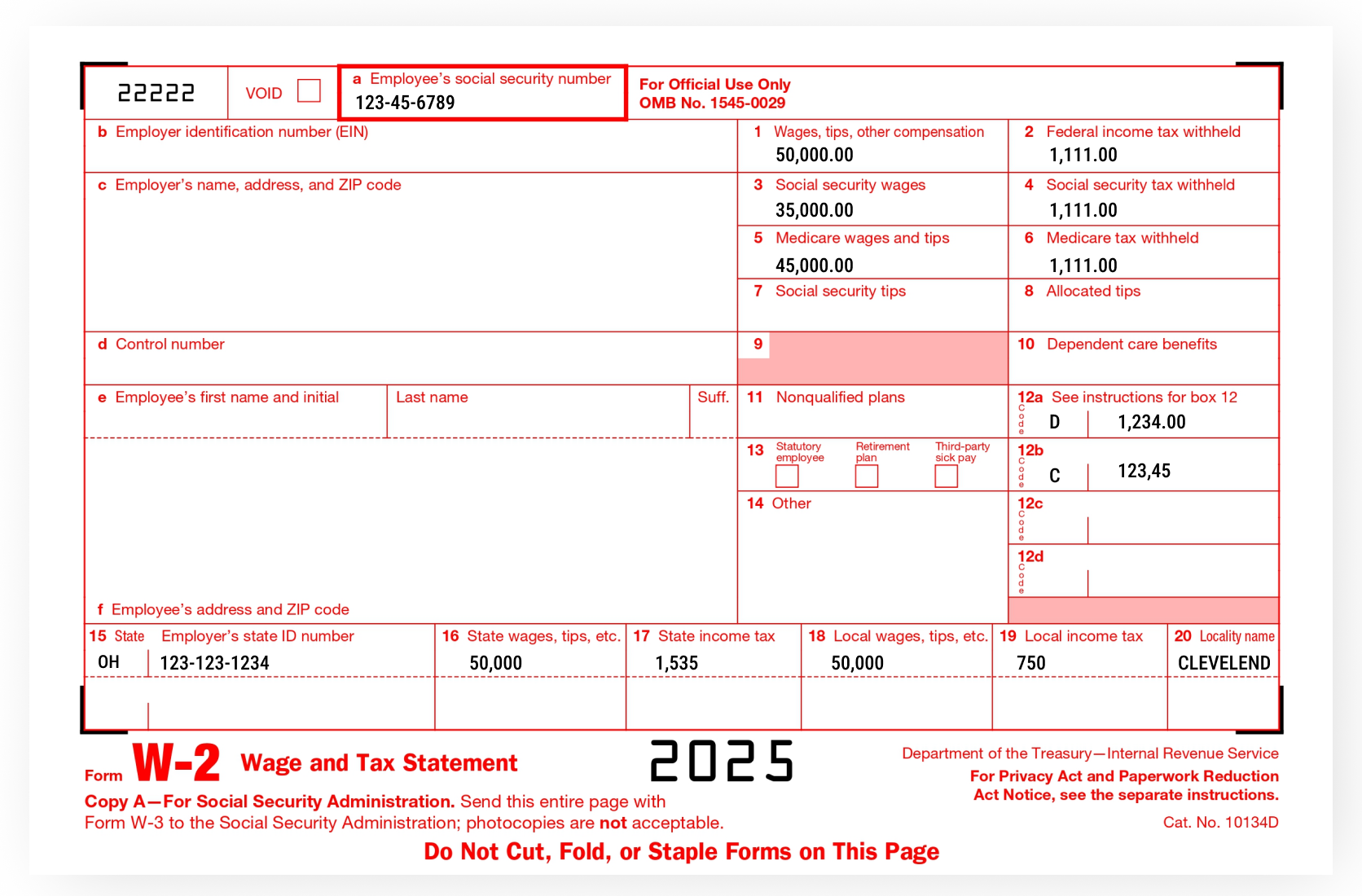 Form W-2 2024 Pdf