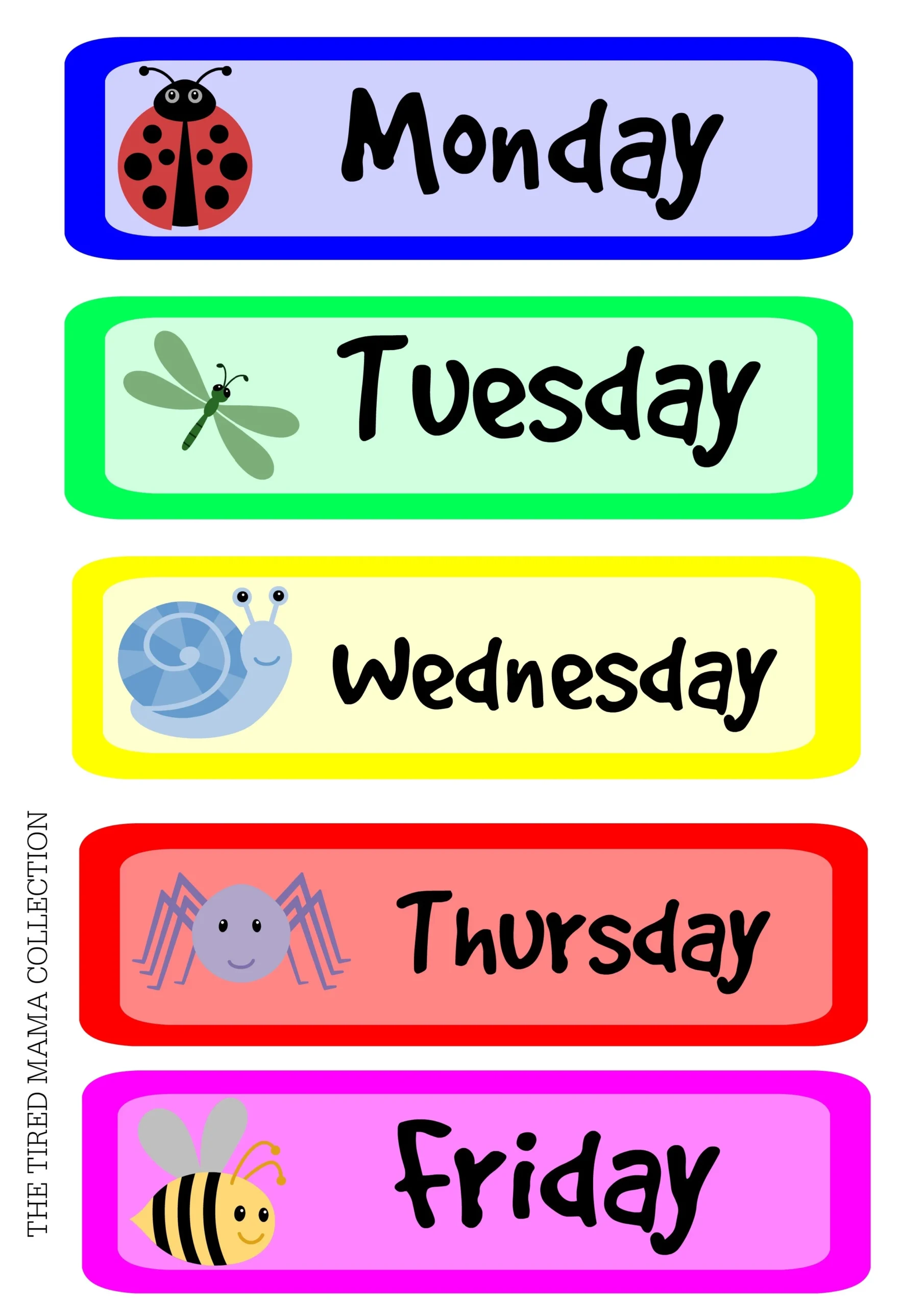 Days Of The Week Poster Free Printable Printable Party Favors